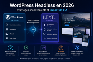 Infographie sur WordPress Headless en 2026, ses avantages et l'impact de l'IA.